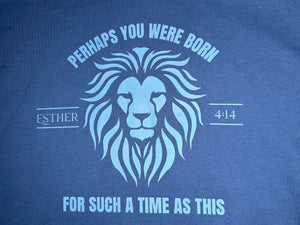 Lion Head “Such A Time as This”  Indigo Hoodie