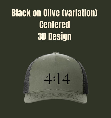 Sojos Olive Green 5-Panel Foam TruckerHat with Centered Black 3D Esther 4:14