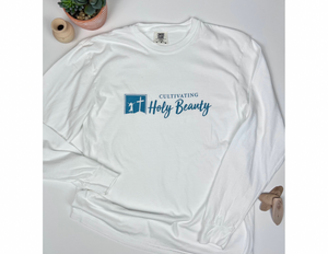 Cultivating Holy Beauty Thick Long Sleeve Tee in White