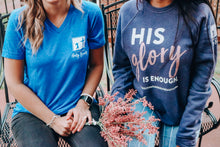 His Glory Is Enough V-Neck Tee - Royal Blue